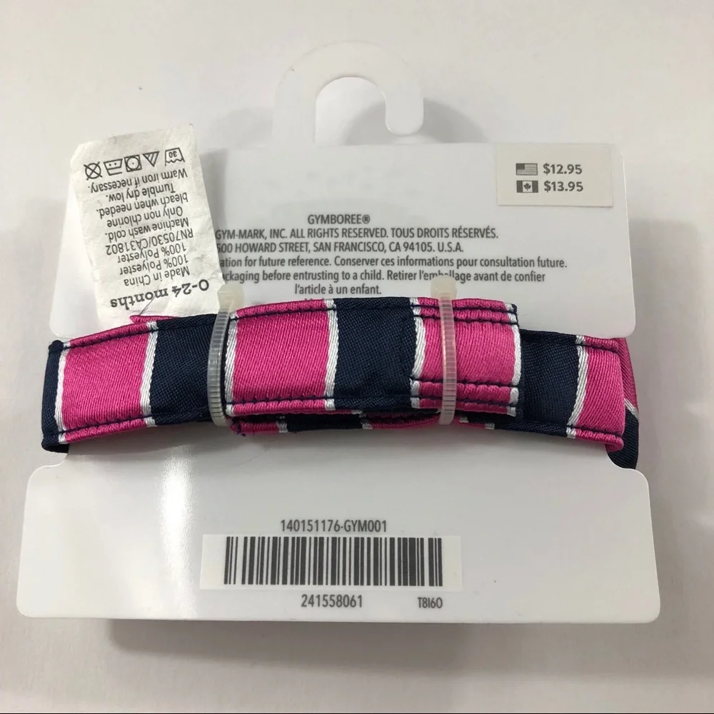 Toddler Boy Navy Blue Pink White Stripe Bow Tie Gymboree Dressed Up 2T -5T